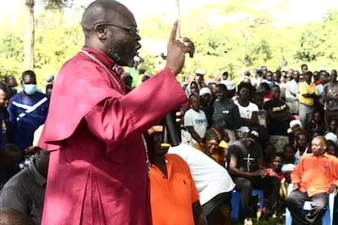 Willis Ouma Ondiek speaking at a public faith gathering