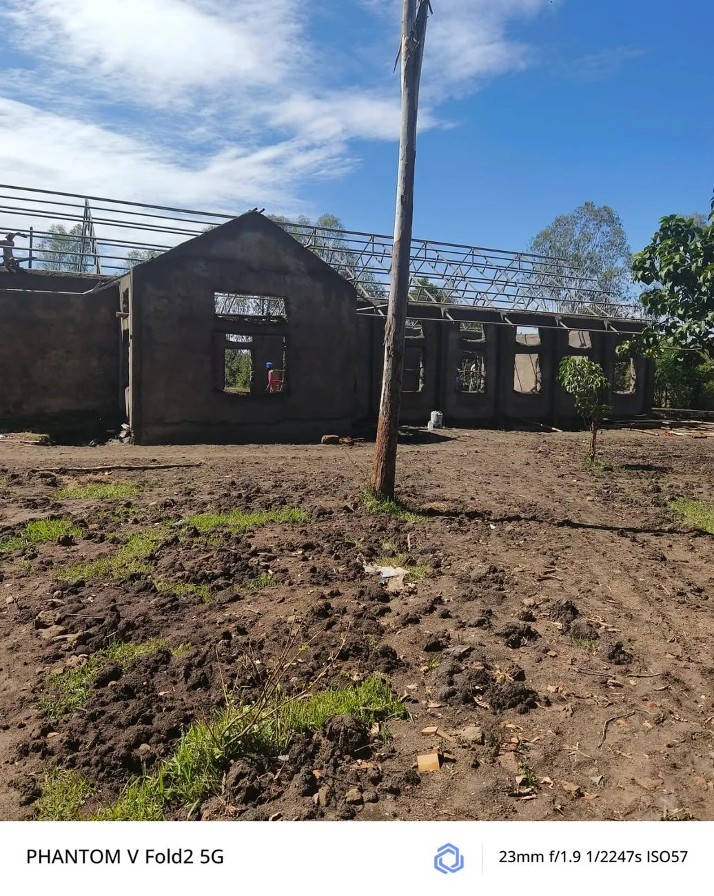 A community building under construction