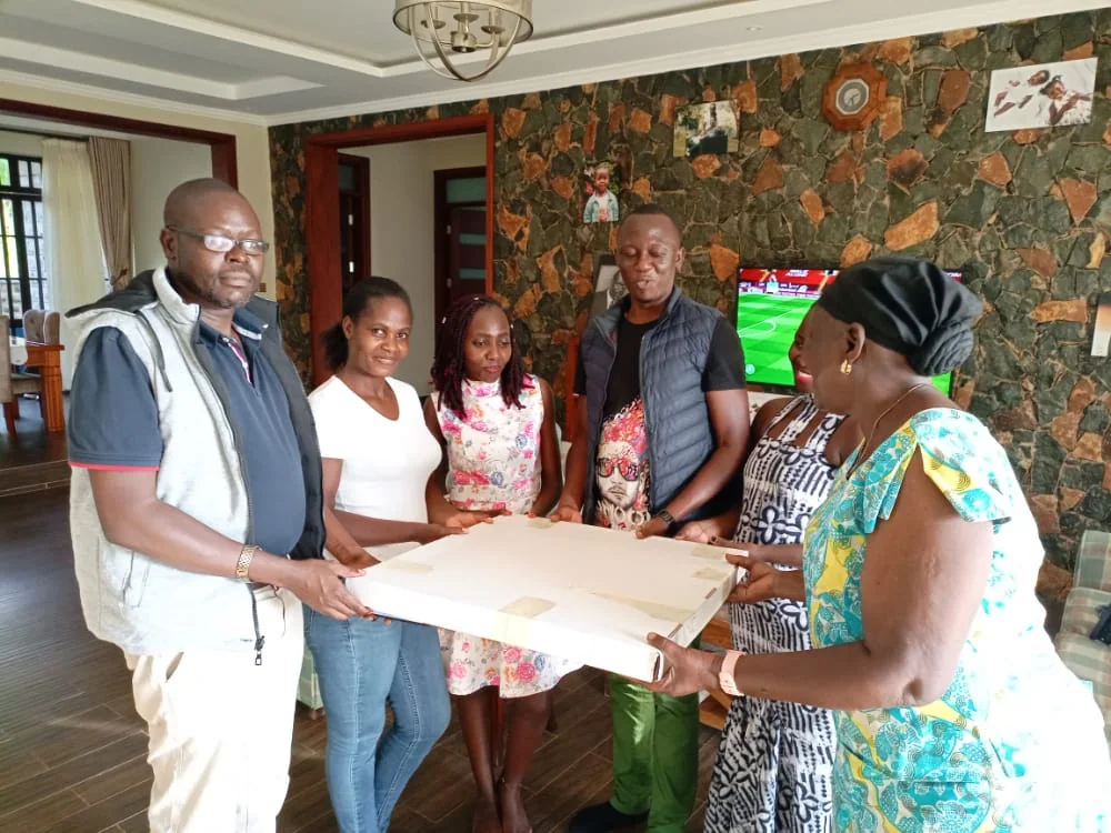 Community members sharing a presentation