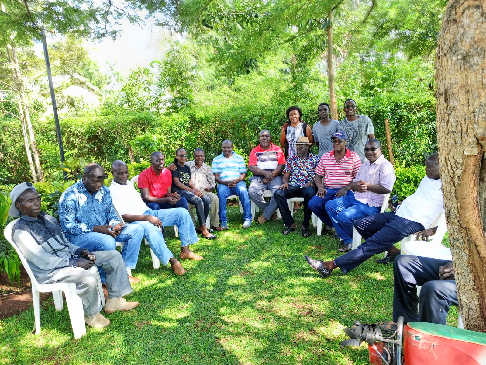 Community dialogue under mature trees