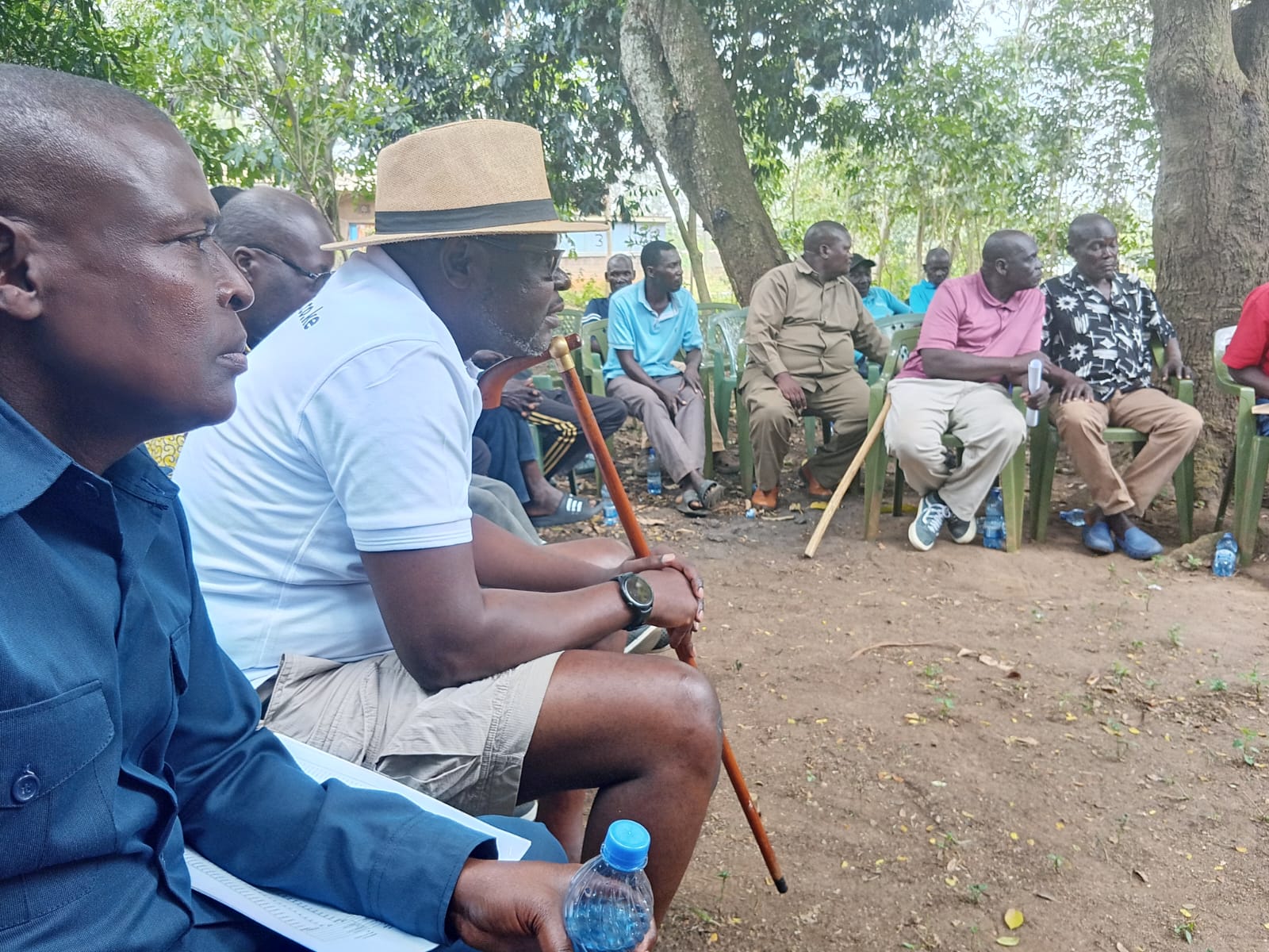 Community members exchanging views during a meeting